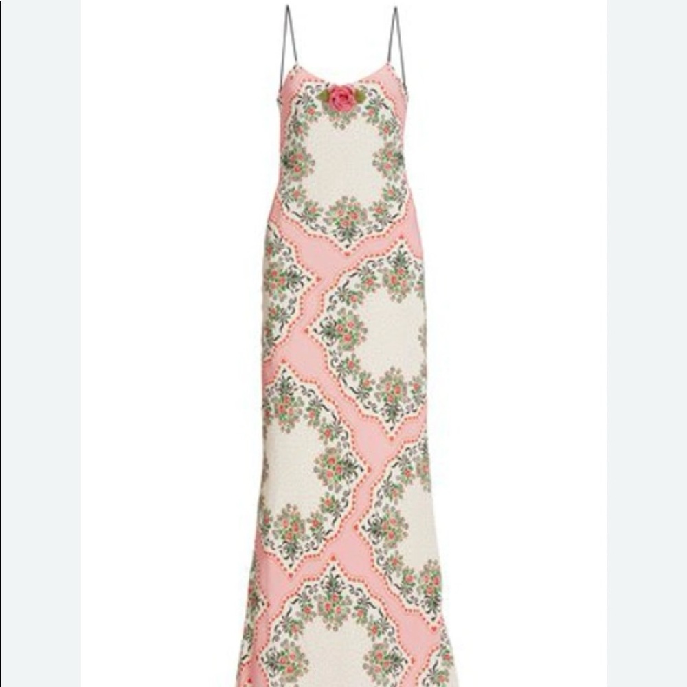 Rodarte Embellished Printed Silk Maxi Dress